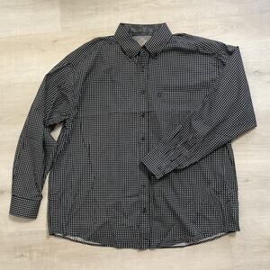 Panhandle Western Diamond Pattern Oxford Dress Shirt Button Front XLarge